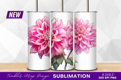 Two pink dahlia flowers on white background Sublimation Regulrcrative 