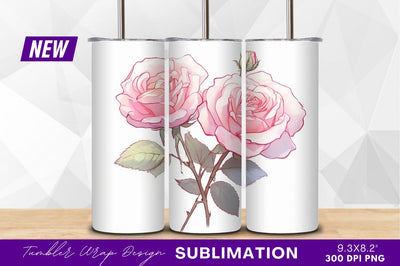 Two pink roses and bud clipart png Sublimation Regulrcrative 