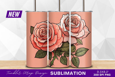 Two pink roses vector art clipart png Sublimation Regulrcrative 