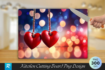 Two Red Hearts Cutting Board Sublimation Regulrcrative 