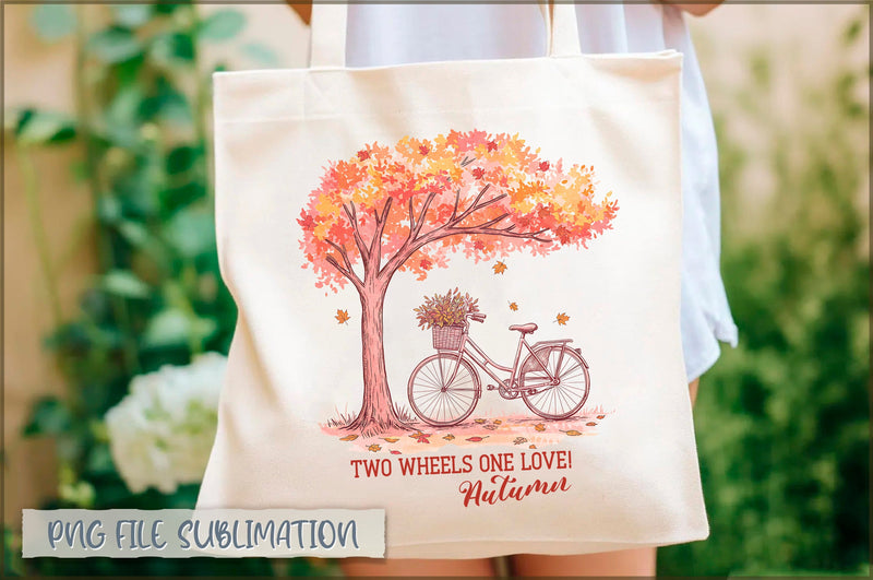 Two wheels one love! autumn Tote Bag Sublimation Shetara Begum 