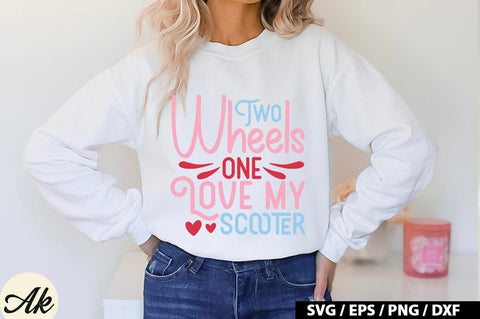 Two Wheels One Love My Scooter Retro Design SVG akazaddesign 
