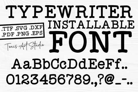 Typewriter Font Svg, Vintage Font Alphabet, Retro Typewriter Letters, Ttf Font SVG TonisArtStudio 