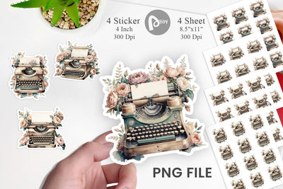 Typewriter Sticker Sublimation artnoy 