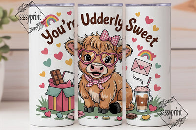 Udderly Sweet Valentine's 20oz Tumbler Sublimation sassyprint 