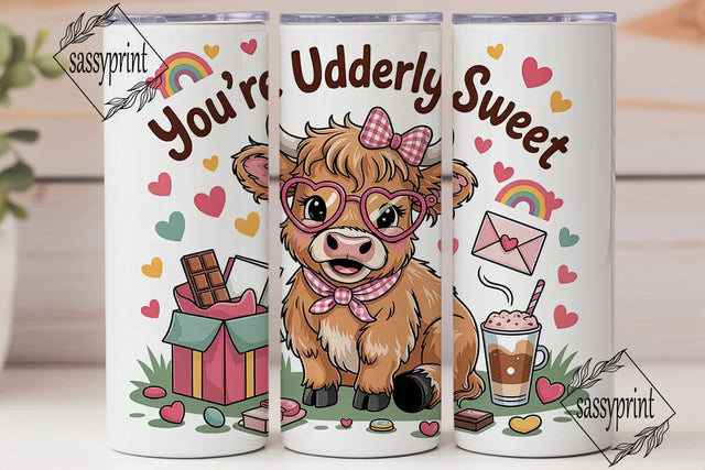 Udderly Sweet Valentine's 20oz Tumbler Sublimation sassyprint 