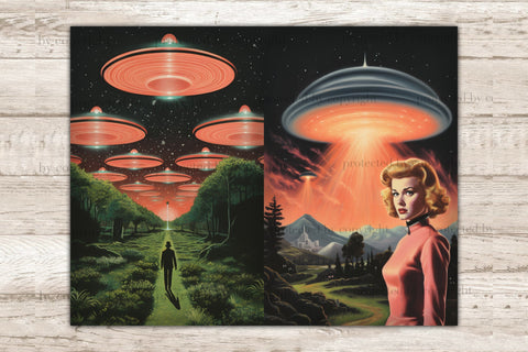 UFO Junk Journal Pages | Space Digital Download SVG GlamArtZhanna 