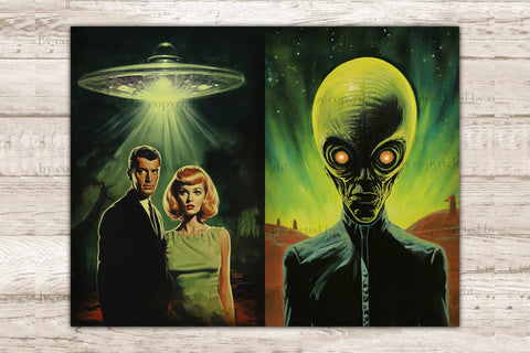 UFO Junk Journal Pages | Space Digital Download SVG GlamArtZhanna 