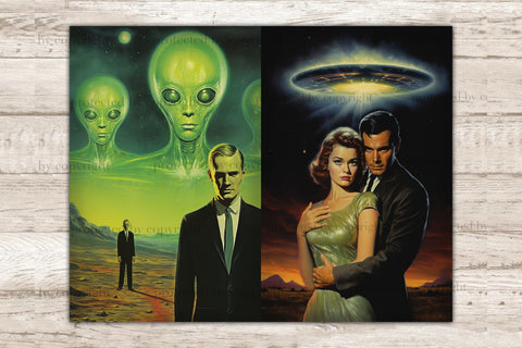 UFO Junk Journal Pages | Space Digital Download SVG GlamArtZhanna 