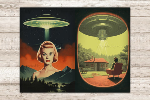 UFO Junk Journal Pages | Space Digital Download SVG GlamArtZhanna 