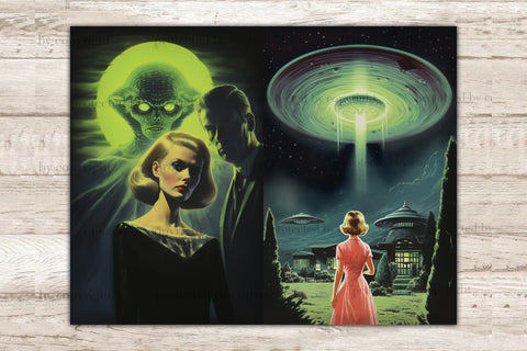 UFO Junk Journal Pages | Space Digital Download SVG GlamArtZhanna 