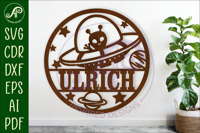 UFO space name sign svg laser SVG APInspireddesigns 