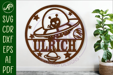 UFO space name sign svg laser SVG APInspireddesigns 