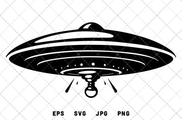 UFO Vector Graphics - JPG, SVG, PNG, EPS - Digital Download with Commercial License for Cricut, Silhouette, Scan N Cut Crafting SVG Loveleen Kaur 
