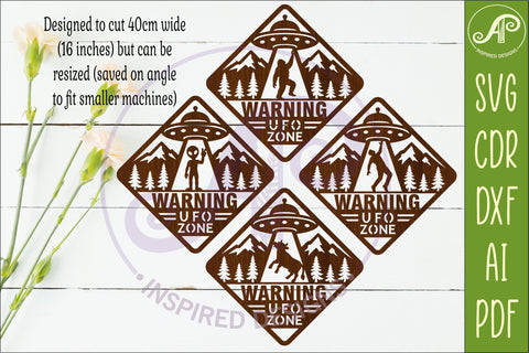 UFO Warning Signs SVG Bundle SVG APInspireddesigns 