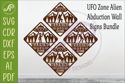 UFO Warning Signs SVG Bundle SVG APInspireddesigns 