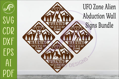 UFO Warning Signs SVG Bundle SVG APInspireddesigns 
