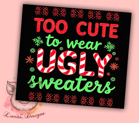 Ugly Sweater Merry Christmas Tumbler, Merry Christmas Tumbler, 20oz Sublimation Design, Holiday Gift Tumbler, Cute Christmas Tumbler, Festive Drinkware, Funny Christmas Tumbler Sublimation Lara' s Designs 