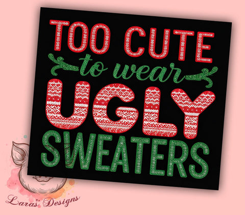 Ugly Sweater Merry Christmas Tumbler, Merry Christmas Tumbler, 20oz Sublimation Design, Holiday Gift Tumbler, Cute Christmas Tumbler, Festive Drinkware, Funny Christmas Tumbler Sublimation Lara' s Designs 