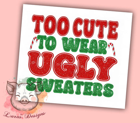 Ugly Sweater Merry Christmas Tumbler, Merry Christmas Tumbler, 20oz Sublimation Design, Holiday Gift Tumbler, Cute Christmas Tumbler, Festive Drinkware, Funny Christmas Tumbler Sublimation Lara' s Designs 
