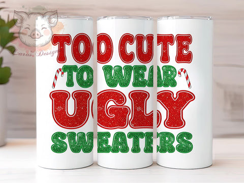 Ugly Sweater Merry Christmas Tumbler, Merry Christmas Tumbler, 20oz Sublimation Design, Holiday Gift Tumbler, Cute Christmas Tumbler, Festive Drinkware, Funny Christmas Tumbler Sublimation Lara' s Designs 