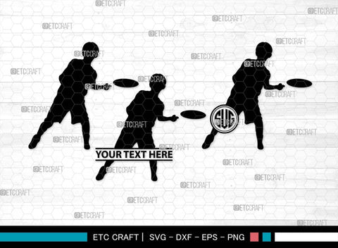 Ultimate Frisbee Monogram, Ultimate Frisbee Silhouette, Ultimate Frisbee SVG, Frisbee Svg, Sport Svg, Frisbee Player Svg, SB00563 SVG ETC Craft 