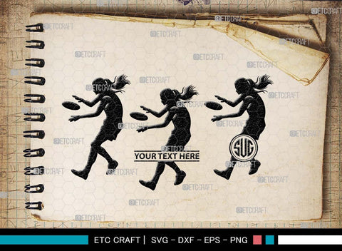 Ultimate Frisbee Monogram, Ultimate Frisbee Silhouette, Ultimate Frisbee SVG, Frisbee Svg, Sport Svg, Frisbee Player Svg, SB00563 SVG ETC Craft 
