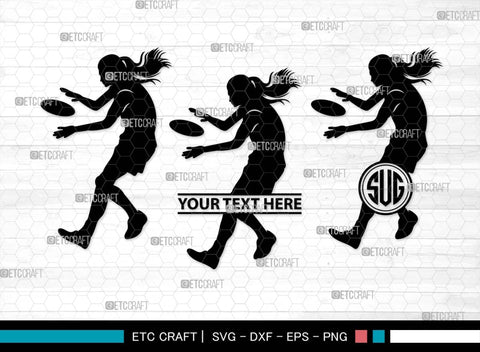 Ultimate Frisbee Monogram, Ultimate Frisbee Silhouette, Ultimate Frisbee SVG, Frisbee Svg, Sport Svg, Frisbee Player Svg, SB00563 SVG ETC Craft 