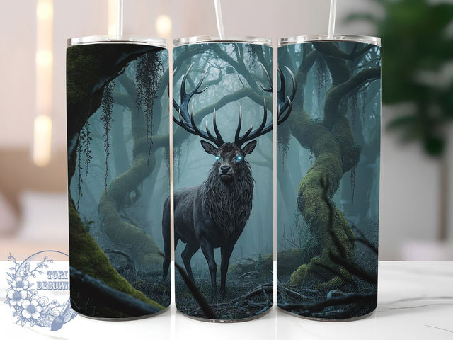 Umbral Stag Gothic Tumbler Wrap, Gothic Monster Wrap, Halloween Beast Design, 20Oz Dark Forest Cup, Sublimation Creature Tumbler, Haunted Antler Drinkware, Mythical Horror Wrap Sublimation ToriDesigns 