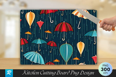 Umbrellas Rain Cutting Board Sublimation Regulrcrative 