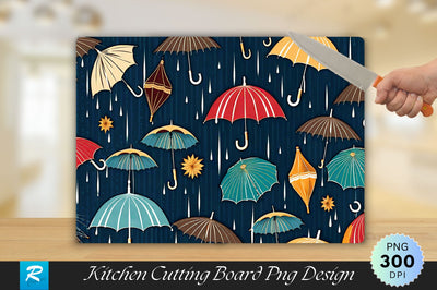 Umbrellas Rain Cutting Board Sublimation Regulrcrative 