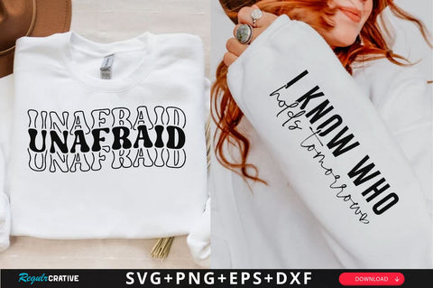 Unafraid Sleeve SVG Design, Christian Sleeve SVG, Faith SVG Design, Jesus Sleeve SVG SVG Regulrcrative 