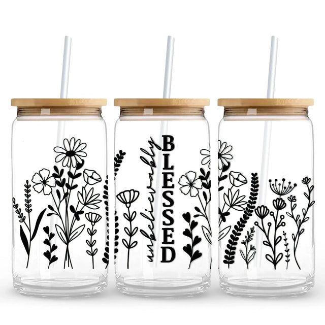 Unbelievably Blessed 9.7 x 4.3 UV Wrap (Cup NOT Included) Physical DIY Craft Warehouse 