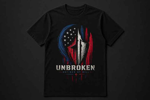 Unbroken PNG | Patriotic Warrior Sublimation Design SVG BillahCrafts 