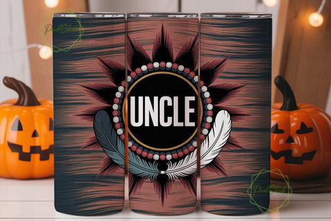 Uncle Beaded Tribal 20oz Tumbler Wrap Sublimation PixelChick 