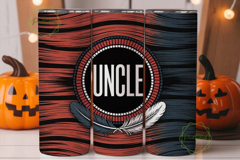 Uncle Beaded Tribal 20oz Tumbler Wrap Sublimation PixelChick 