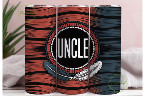 Uncle Beaded Tribal 20oz Tumbler Wrap Sublimation PixelChick 