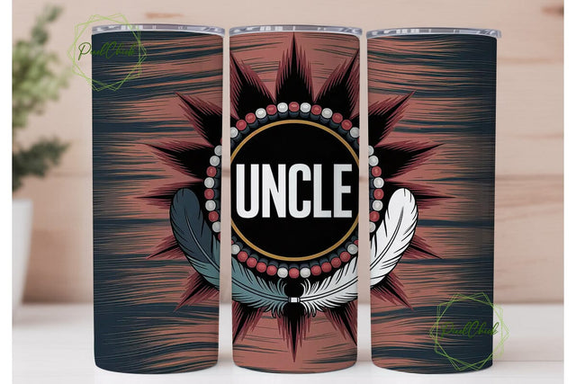 Uncle Beaded Tribal 20oz Tumbler Wrap Sublimation PixelChick 