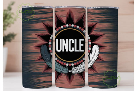 Uncle Beaded Tribal 20oz Tumbler Wrap Sublimation PixelChick 