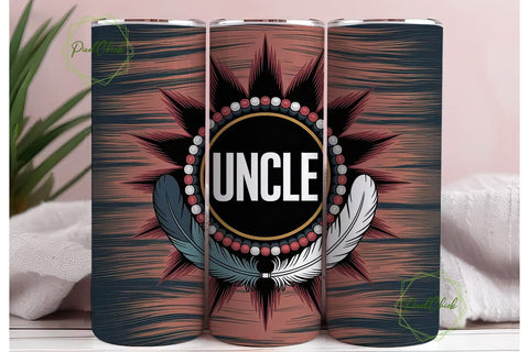 Uncle Beaded Tribal 20oz Tumbler Wrap Sublimation PixelChick 