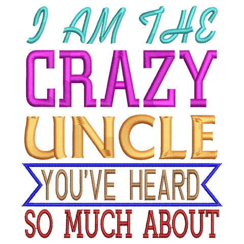 Uncle Machine Embroidery Designs Bundle - 6 Designs, Uncle Quotes Embroidery, Funny Uncle Embroidery Designs, Best Uncle Ever Embroidery Embroidery/Applique DESIGNS HappyDesignStudio 