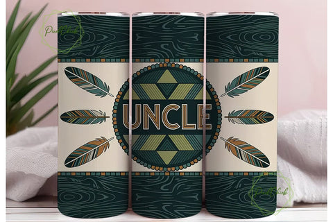 Uncle Tribal Tumbler Wrap PNG Sublimation PixelChick 