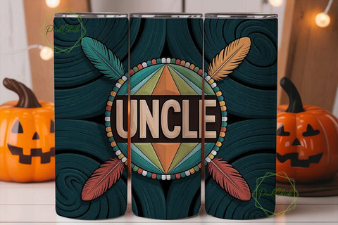 Uncle Tribal Tumbler Wrap PNG Sublimation PixelChick 