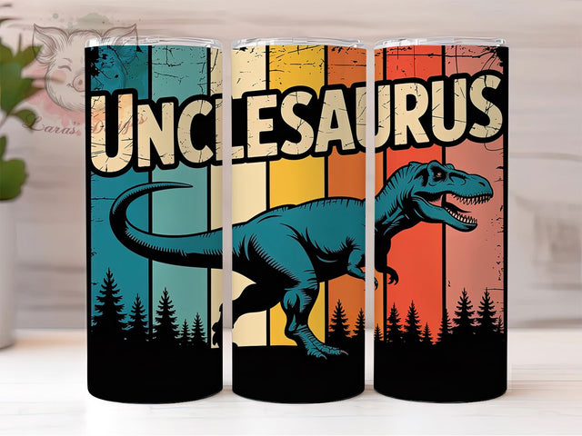 Unclesaurus Dinosaur 20oz Tumbler Wrap, T-Rex Dinosaur, Funny Uncle Quote, Father’s Day Gift, Dinosaur Humor, 20oz Tumbler Wrap, Sublimation PNG Sublimation Lara' s Designs 