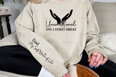 Unconditional love a father's embrace Sleeve SVG Design SVG Designangry 