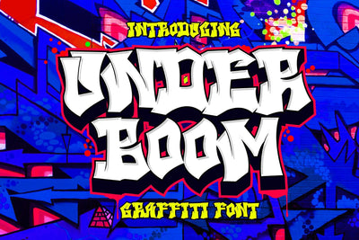 Under Boom - Graffiti font Font Mozzatype 
