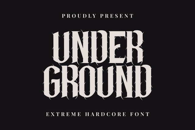 Under Ground - Hardcore Blackletter Font Font Masyafi Studio 