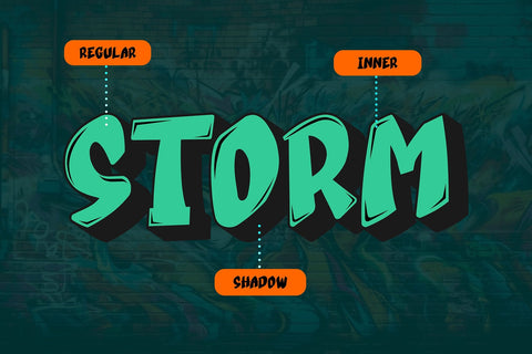 Under Strom - 3d Layered Graffiti Font Font Mozzatype 
