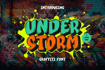 Under Strom - 3d Layered Graffiti Font Font Mozzatype 