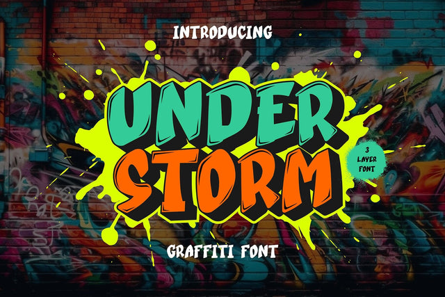 Under Strom - 3d Layered Graffiti Font Font Mozzatype 